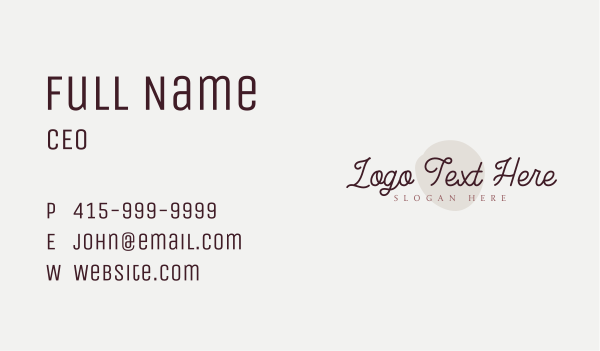 Cosmetics Cursive Wordmark Business Card Design Image Preview