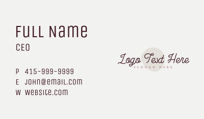 Cosmetics Cursive Wordmark Business Card Image Preview