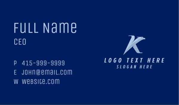 Eagle Aviation Letter K Business Card Design Image Preview