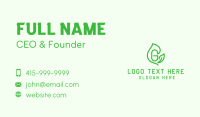 Leafy Letter G Business Card Design
