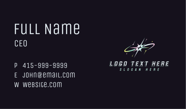 Cosmic Retro Star Business Card Design Image Preview