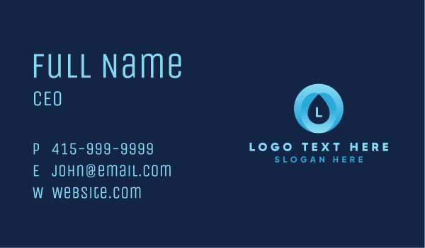 Water Drop Lettermark Business Card Design Image Preview