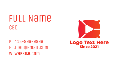 Pillow Video Streamer Business Card Image Preview