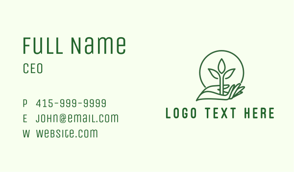 Leaf Plantation Hand Business Card Design Image Preview