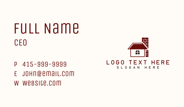 Brick House Chimney Business Card Design Image Preview