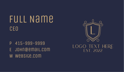 Deluxe Classic Shield Letter Business Card