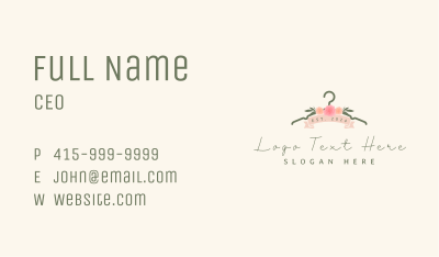 Floral Clothing Hanger Business Card Image Preview