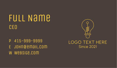 Yellow Innovation Bulb Business Card Image Preview