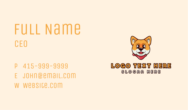 Shiba Inu Pet Dog Business Card Design Image Preview
