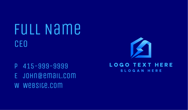 Lightning House Energy Business Card Design Image Preview