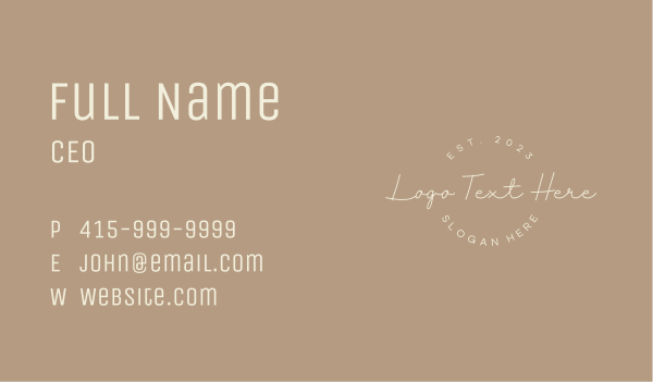 Fashion Script Wordmark Business Card Design Image Preview