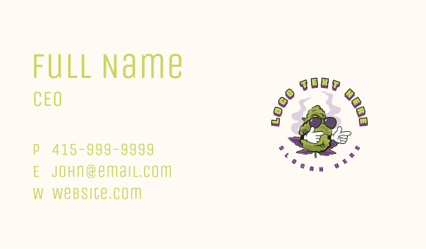 Retro Cannabis Weed Business Card Design Image Preview