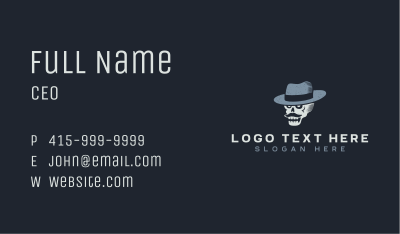 Skull Mafia Hat Business Card Image Preview