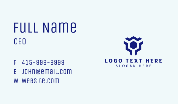 Blue Geometric Business  Business Card Design Image Preview