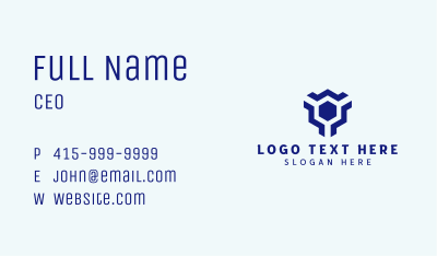 Blue Geometric Business  Business Card Image Preview