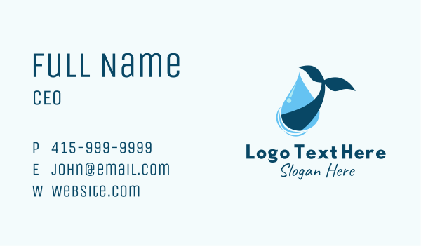 Droplet Whale Tail Business Card Design