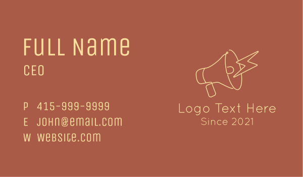 Electric Megaphone Outline  Business Card Design Image Preview