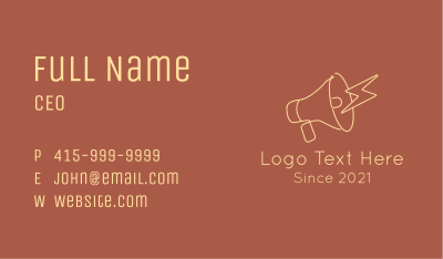 Electric Megaphone Outline  Business Card Image Preview