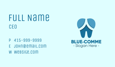 Blue Dentist Dental Tooth Business Card Image Preview