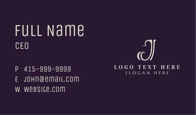 Elegant Firm Letter J Business Card Image Preview