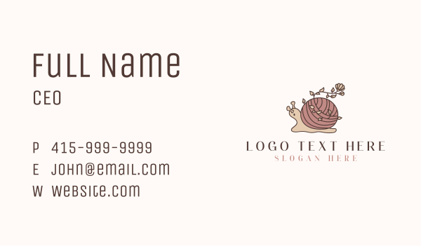 Snail Flower Seamstress Business Card Design Image Preview