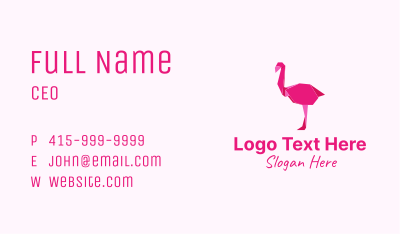 Pink Flamingo Origami Business Card