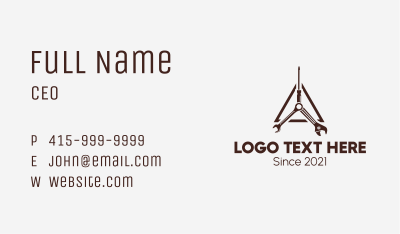 Mechanical Tools Triangle Business Card Image Preview