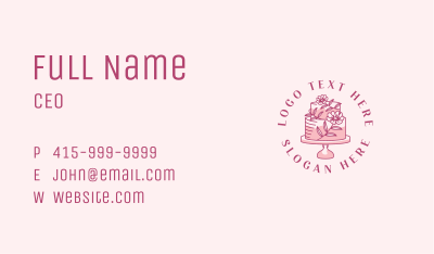 Sweet Floral Cake Business Card Image Preview