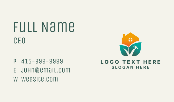 Eco Home Repair Business Card Design Image Preview