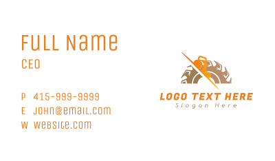 Orange Hand Planer Saw Business Card Image Preview