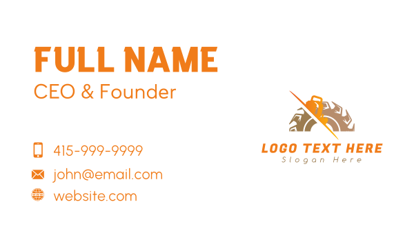 Orange Hand Planer Saw Business Card Design