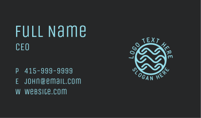 Corporate Wave Company Business Card Image Preview