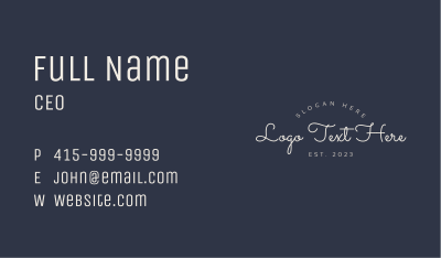 Classic Cursive Wordmark Business Card Image Preview