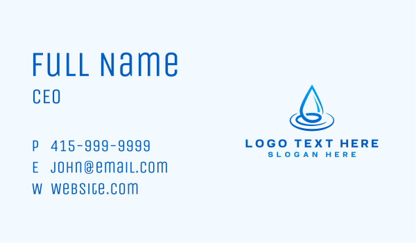 Water Droplet Ripple Liquid Business Card Design Image Preview
