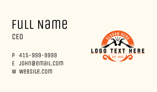 Hammer Repair Construction Business Card Design Image Preview