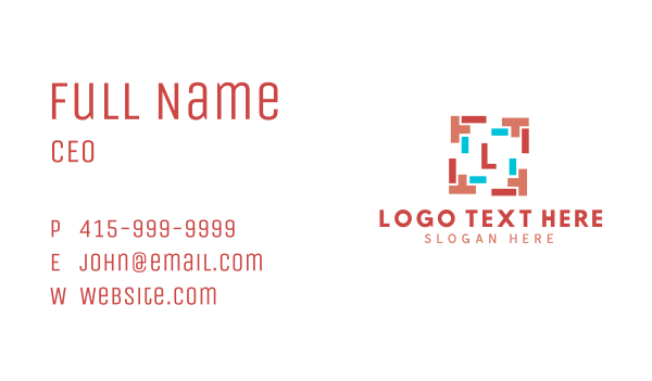 Colorful Shape Frame Lettermark Business Card Design Image Preview