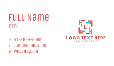 Colorful Shape Frame Lettermark Business Card Image Preview
