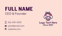 Smart Girl Cartoon Business Card Image Preview