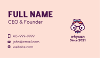 Smart Girl Cartoon Business Card Image Preview