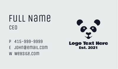 Star Panda Mascot  Business Card