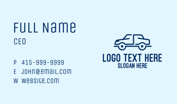 Simple Blue Automotive Car Business Card Design Image Preview