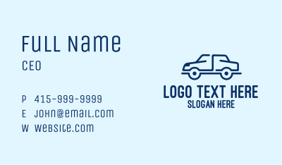 Simple Blue Automotive Car Business Card