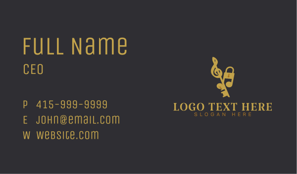 Music Notes Key Security Business Card Design Image Preview