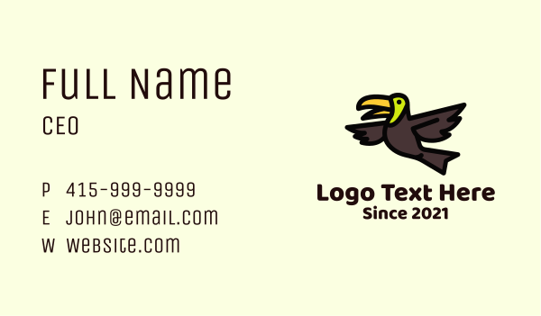 Flying Toucan Bird Business Card Design Image Preview