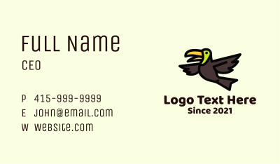 Flying Toucan Bird Business Card Image Preview