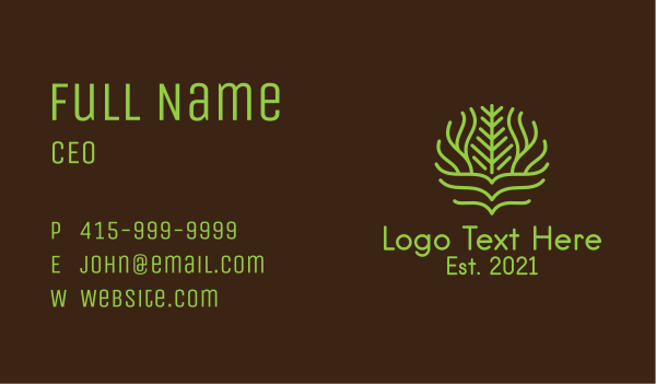 Seedling Art Leaf Vines Business Card Design Image Preview