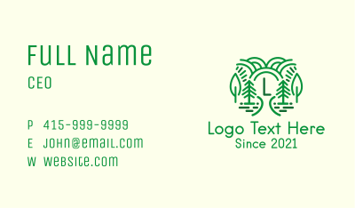 Outdoor Forest Letter Business Card