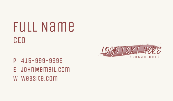 Watercolor Makeup Wordmark Business Card Design Image Preview