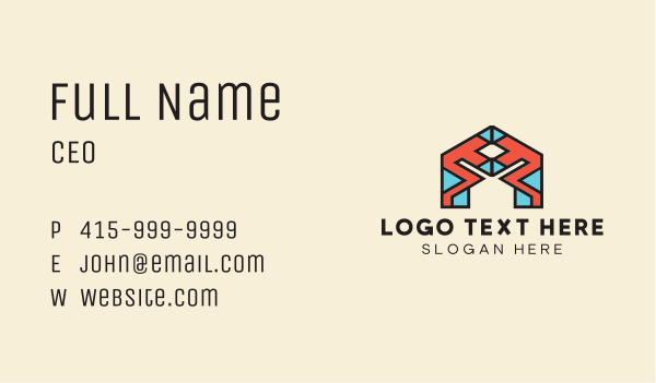 Geometric Letter A Pattern Business Card Design Image Preview