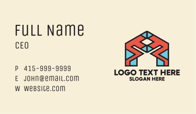 Geometric Letter A Pattern Business Card